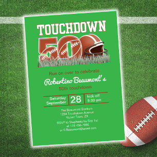 Invitation Touchdown Cinquante Anniversaire de Football 50 an