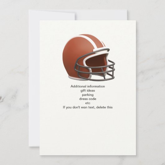 Invitation Touchdown Fifty Funny Football 50e anniversaire (Dos)