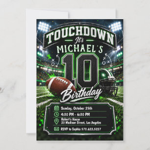 Invitation Touchdown Football Américain - Football 10ème anni
