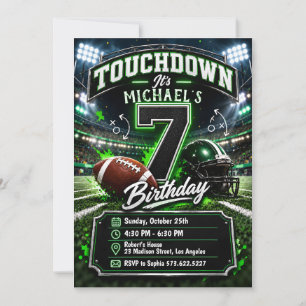 Invitation Touchdown Football Américain - Football 7e anniver