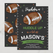Invitation Touchdown Football Anniversaire (Devant / Derrière)