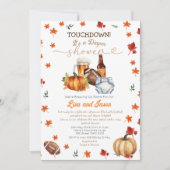 Invitation Touchdown Football Citrouille Bière Automne Dehors (Devant)