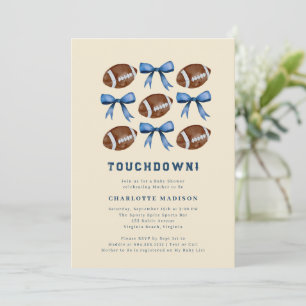 Invitation Touchdown Football  et Nœuds Baby Shower 