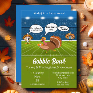 Invitation Touchdowns drôles de dinde de Thanksgiving