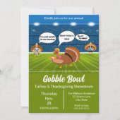 Invitation Touchdowns drôles de dinde de Thanksgiving (Devant)