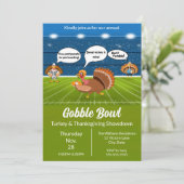 Invitation Touchdowns drôles de dinde de Thanksgiving (Debout devant)