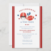Invitation Touchdowns et minuscules orteils, baby shower de f (Devant)