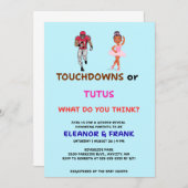 Invitation Touchdowns ou Tutus genre révéler la fête (Devant / Derrière)