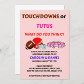 Invitation Touchdowns ou Tutus genre révéler la fête (Devant / Derrière)