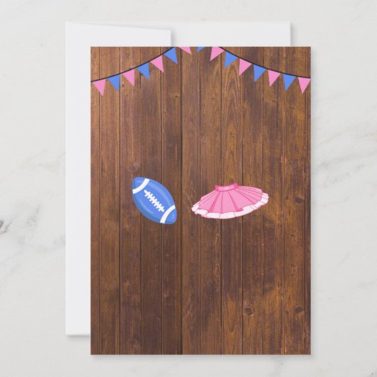 Invitation Touchdowns ou Tutus genre révéler la fête (Dos)