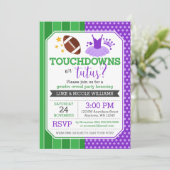 Invitation Touchdowns ou Tutus Purple Sexe Reveal Party (Debout devant)