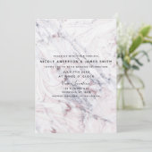 Invitation Touche de Rose blanc gris marbre brun tourbillon c (Debout devant)