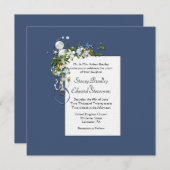 Invitation Touche nautique bleu et blanc de l'élégance (Devant / Derrière)