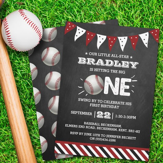 Invitation Toucher Le Grand | Baseball 1er anniversaire