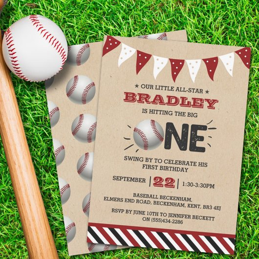 Invitation Toucher Le Grand | Baseball 1er anniversaire
