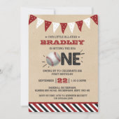 Invitation Toucher Le Grand | Baseball 1er anniversaire (Devant)