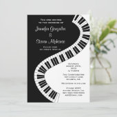 Invitation Touches de piano courbes ondulées Mariage (Debout devant)
