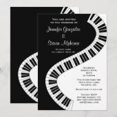 Invitation Touches de piano courbes ondulées Mariage (Devant / Derrière)
