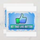 Invitation Touchez ce bouton Like (Devant / Derrière)