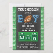 Invitation Touchez son Baby shower de football garçon (Devant)