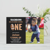 Invitation Touchez Un Anniversaire De Football Avec Photo (Debout devant)