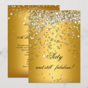 Invitation Toujours Fabuleux 60 ans Rubans Dorés Argentés Ann