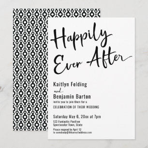 Invitation Toujours Heureux Typographie Gras Noir Blanc