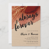 Invitation Toujours pour Terracotta Gold Beach Mariage de aut (Devant)