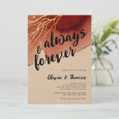 Invitation Toujours pour Terracotta Gold Beach Mariage de aut (Debout devant)