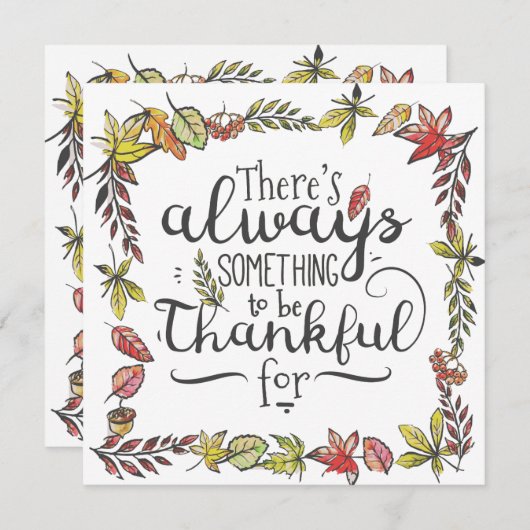 Invitation Toujours quelque chose être reconnaissant pour (Devant / Derrière)