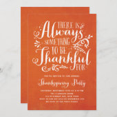 Invitation Toujours reconnaissant | Lin Thanksgiving Invitati (Devant / Derrière)