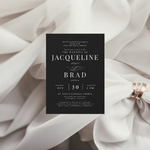Invitation Toujours vôtre Black Elegant 2 Lieux Parents Maria