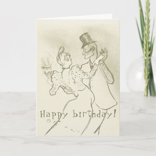 Invitation Toulouse Lautrec - Couple dansant, Anniversaire (Devant)