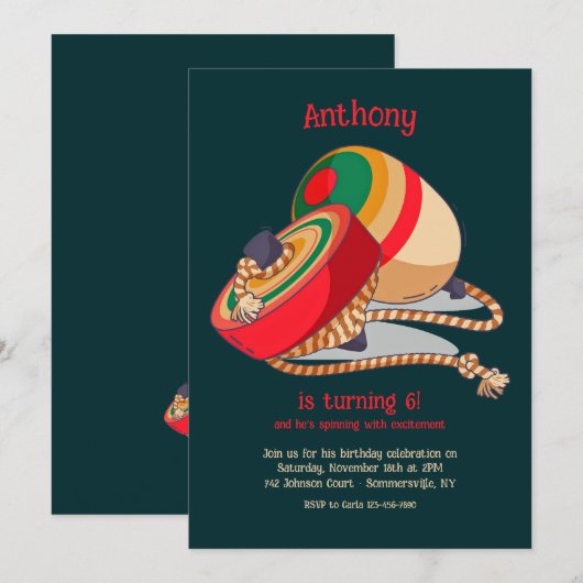 Invitation Toupie (Devant / Derrière)