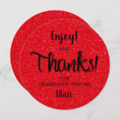 Invitation TOUR Anniversaire Dîner Plate Merci (Devant / Derrière)