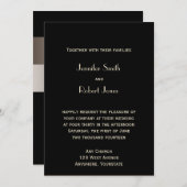 Invitation Tour Art Déco de Noir et Bronze (Devant / Derrière)