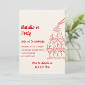 Invitation Tour Champagne à 40 mains tirée 40e anniversaire (Debout devant)