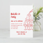 Invitation Tour Champagne à 40 mains tirée 40e anniversaire (Debout devant)