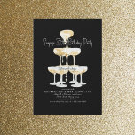 Invitation Tour de Champagne Black Surprise 30e anniversaire<br><div class="desc">Tour de Champagne. Noir. Invitation. Surprise 30e invitation de fête d'anniversaire.</div>