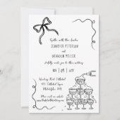 Invitation Tour de champagne Bow mariage décalé (Devant)