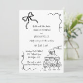 Invitation Tour de champagne Bow mariage décalé (Debout devant)