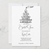 Invitation Tour de champagne dessinée à la main douche nuptia (Devant)