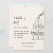 Invitation Tour de Champagne Illustrée Retro 40e anniversaire (Devant)