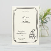 Invitation Tour de Champagne Mariage Whimsical (Debout devant)