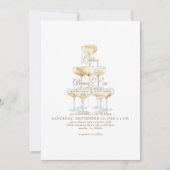 Invitation Tour de champagne Texte Or Mariage (Devant)