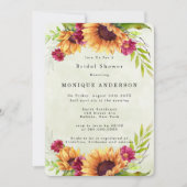 Invitation Tour de mariage floral rose Printemps Tournesols (Devant)