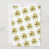 Invitation Tour de mariage Tournesol jaune d'automne (Dos)