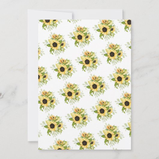 Invitation Tour de mariage Tournesol Jaune Soleil d'Automne (Dos)