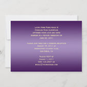 Invitation Tour de réception en noir, or et violet avec des t (Dos)