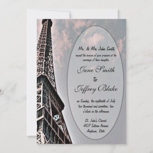 Invitation Tour Eiffel (Devant)